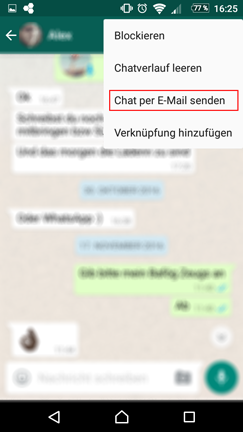 WhatsApp Chat per E-Mail senden
