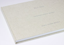 hand made book in linen natural, landscape 