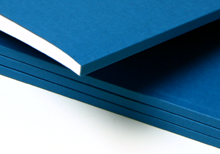 paperback bindings, blue cardboards