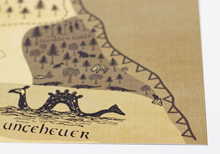 Karte auf Leinen gedruckt - Detail